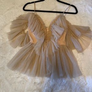 Nude flared blouse (xs)